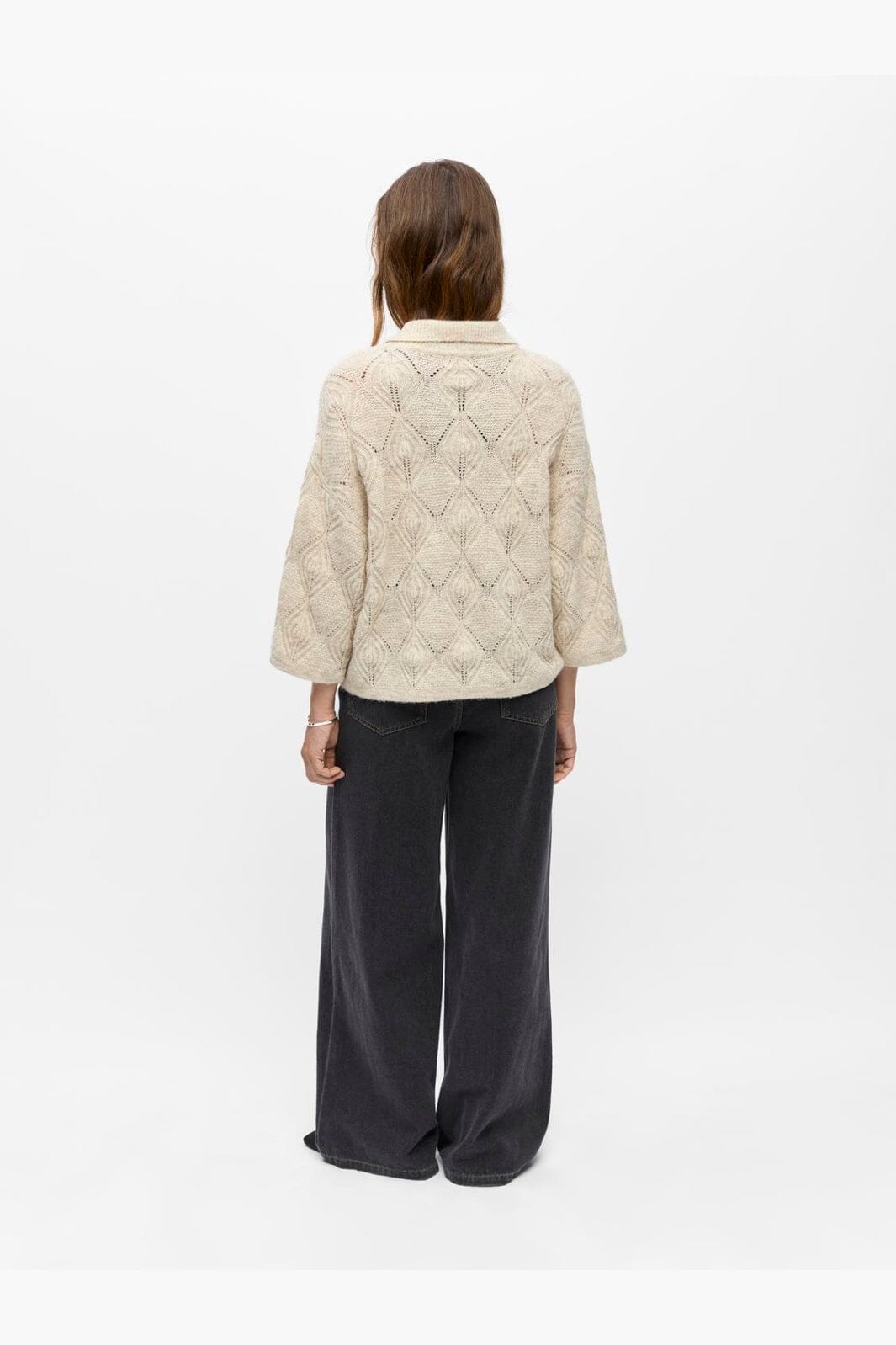 Object - Objkaisa Flora 3/4 Lo Knit Cardigan - 5049309 Birch Melange