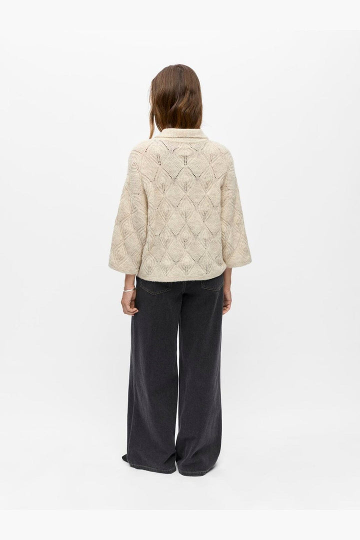 Object - Objkaisa Flora 3/4 Lo Knit Cardigan - 5049309 Birch Melange