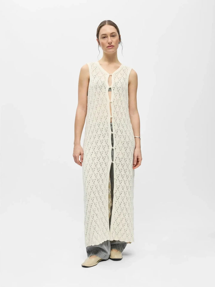 Object - Objkitty S/L Re Knit Dress 144 - 5010340 Birch Kjoler 