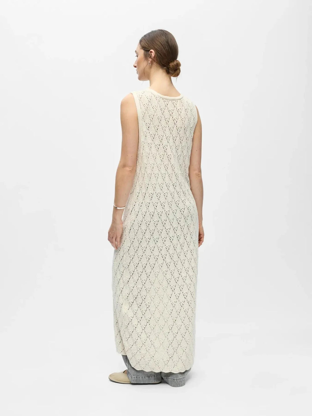 Object - Objkitty S/L Re Knit Dress 144 - 5010340 Birch Kjoler 