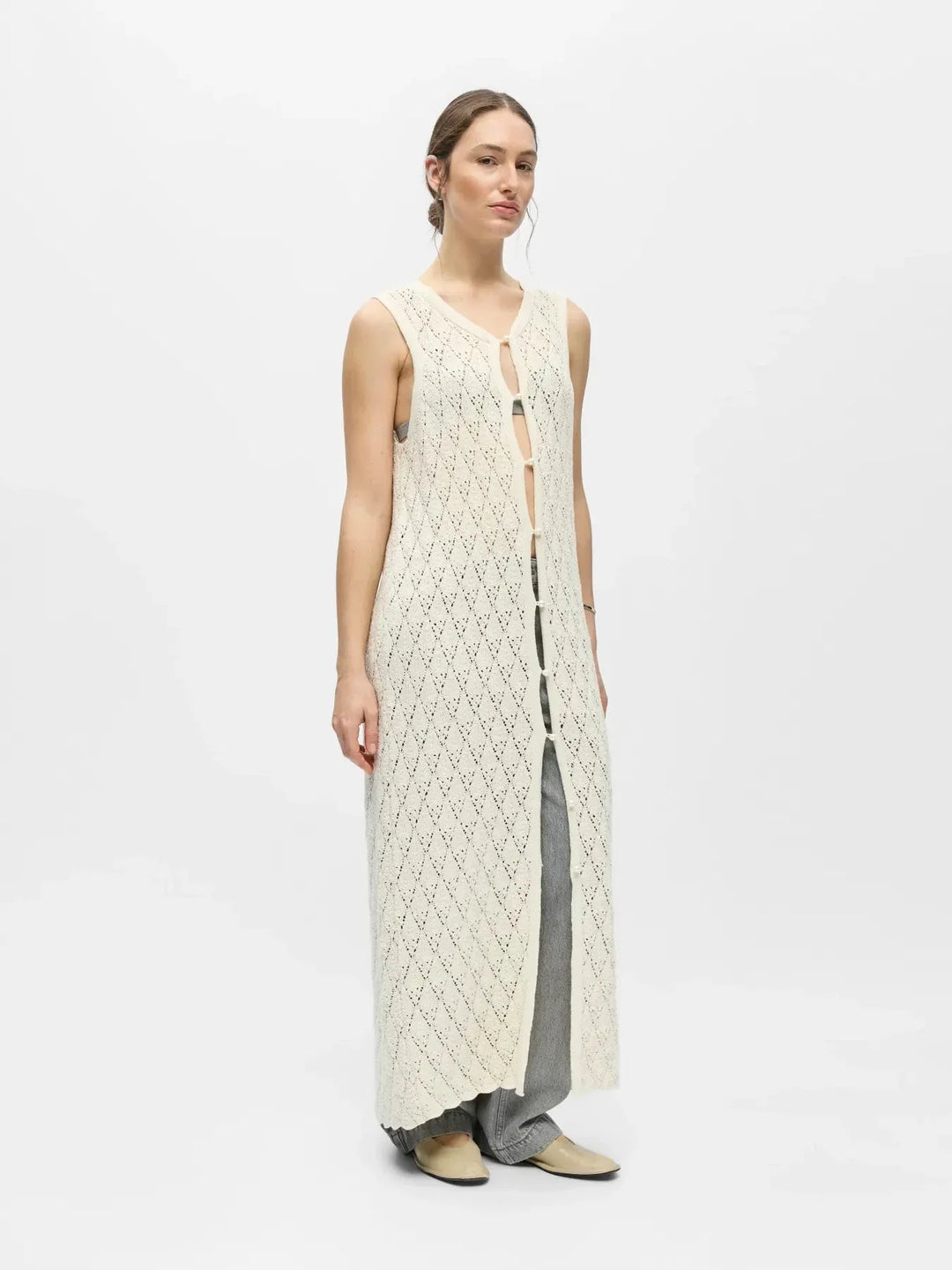 Object - Objkitty S/L Re Knit Dress 144 - 5010340 Birch Kjoler 