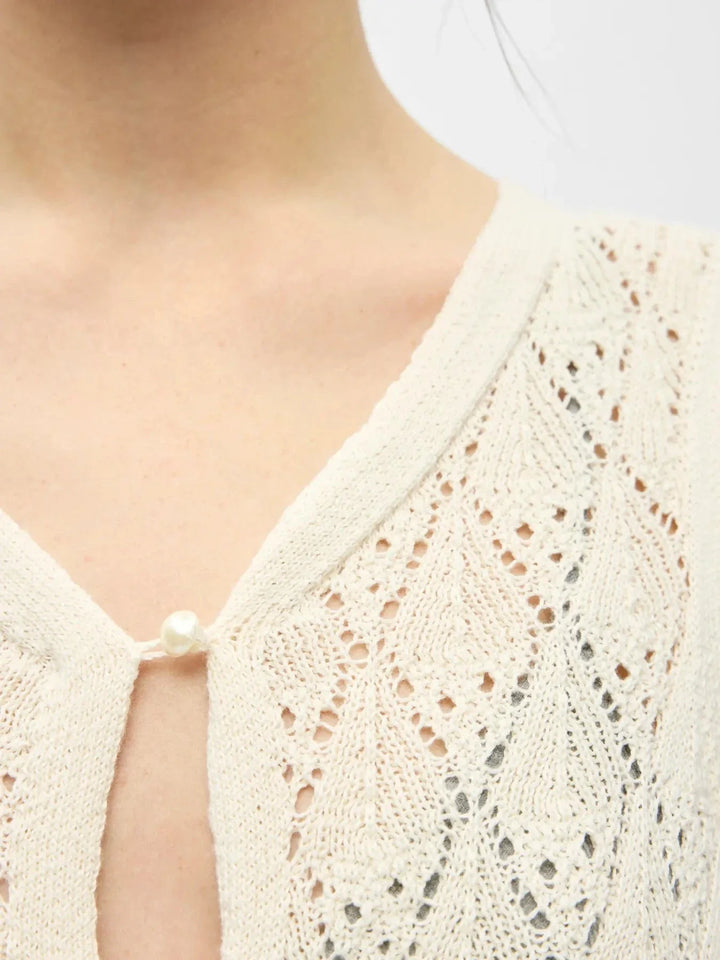 Object - Objkitty S/L Re Knit Dress 144 - 5010340 Birch Kjoler 