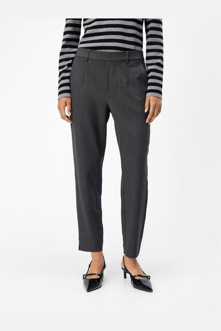 Object - Objlisa Slim Pant - 4637386 Medium Grey Melange