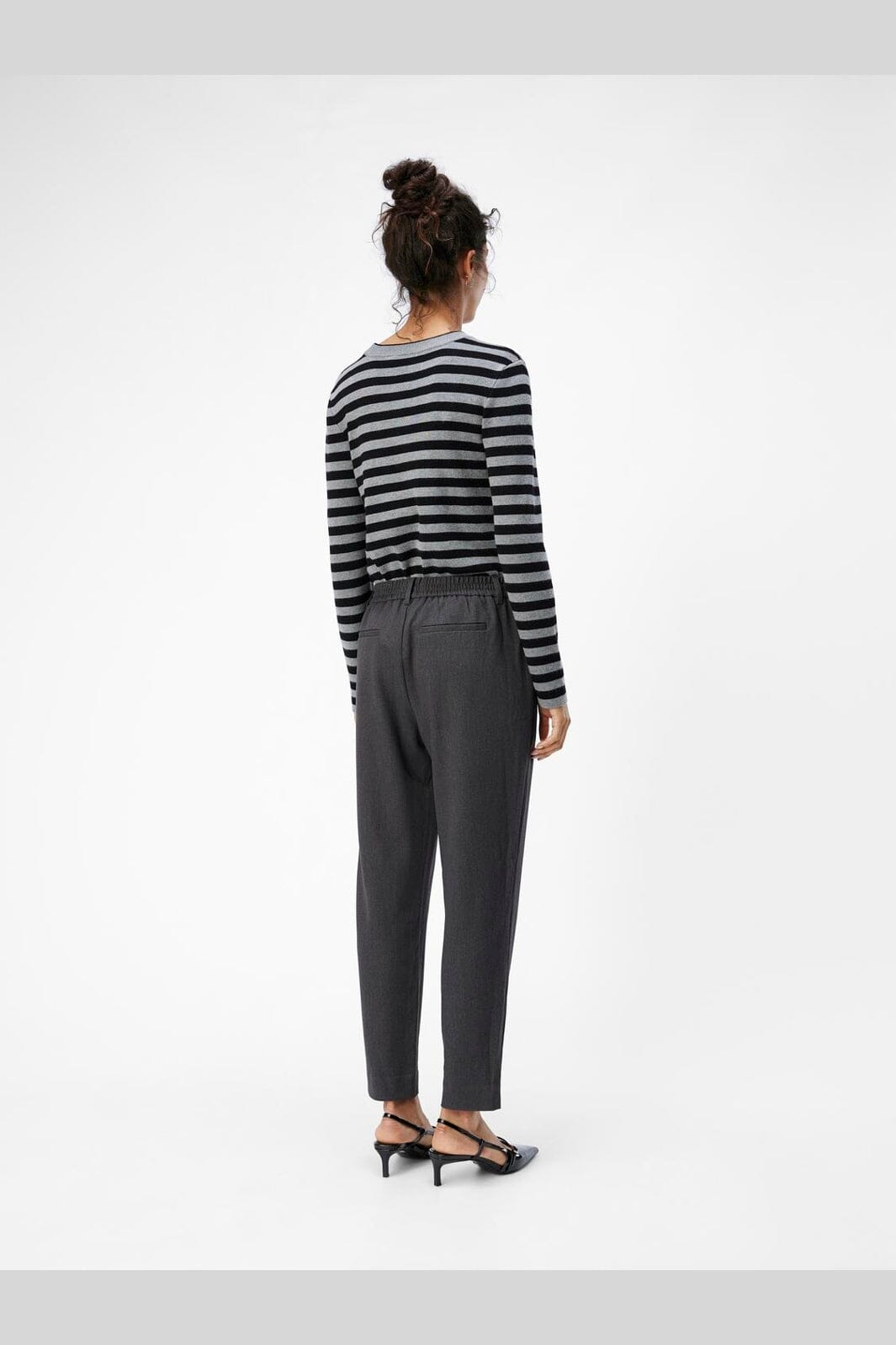 Object - Objlisa Slim Pant - 4637386 Medium Grey Melange