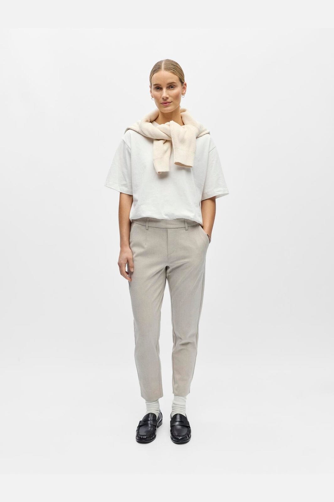 Object - Objlisa Slim Pant - 4932608 Humus Melange