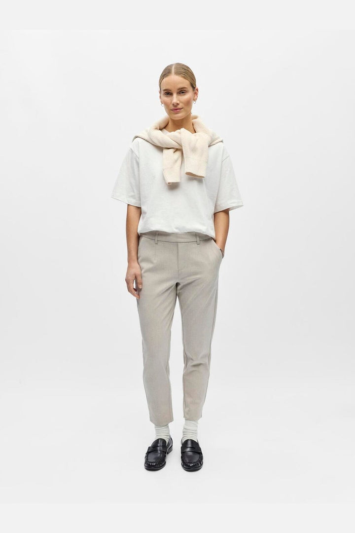 Object - Objlisa Slim Pant - 4932608 Humus Melange