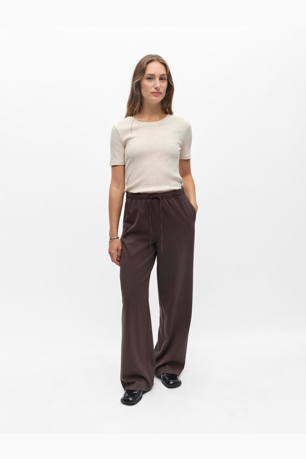 Object - Objlisa Tie Wide Pant - 5191829 Seal Brown