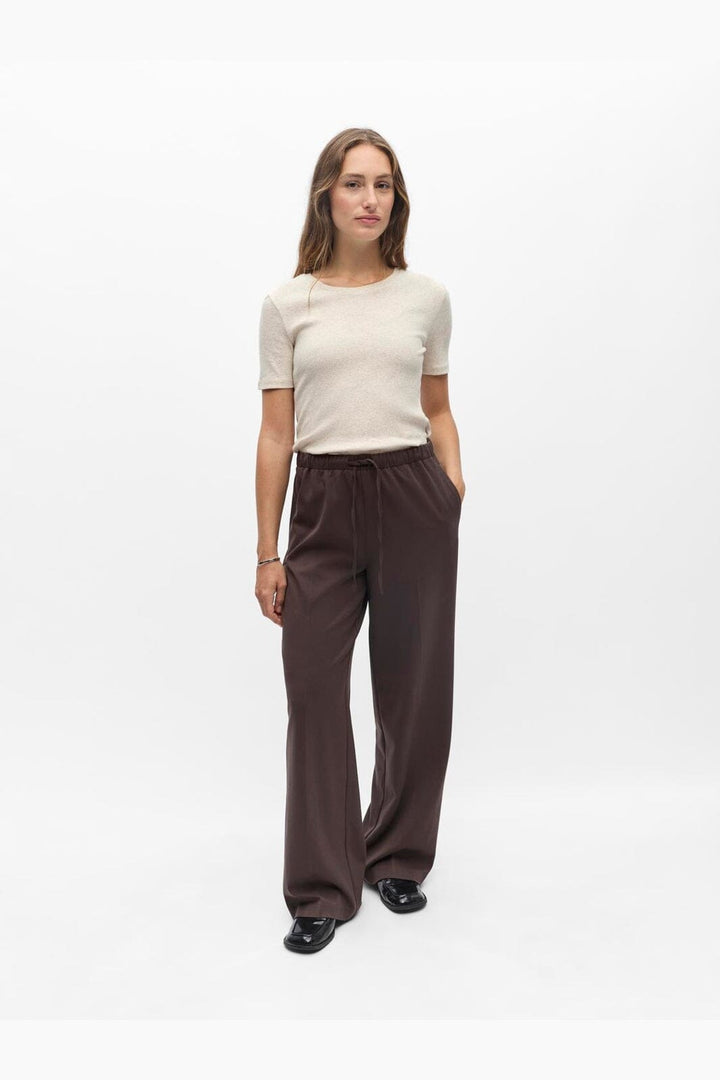Object - Objlisa Tie Wide Pant - 5191829 Seal Brown