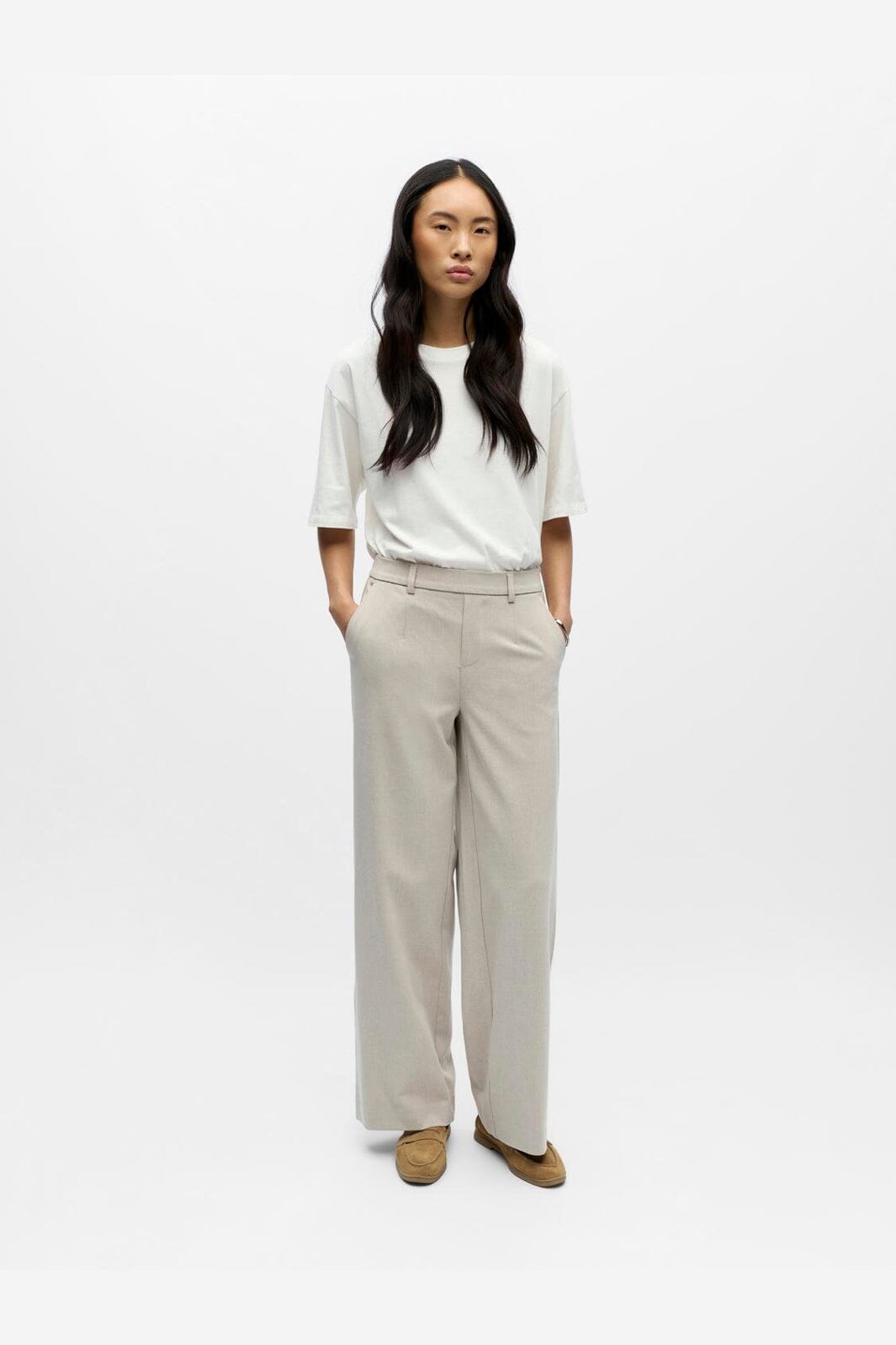 Object - Objlisa Wide Pant - 4932609 Humus Melange