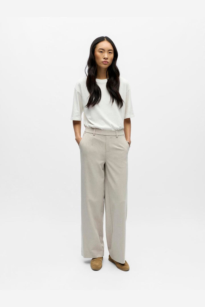 Object - Objlisa Wide Pant - 4932609 Humus Melange