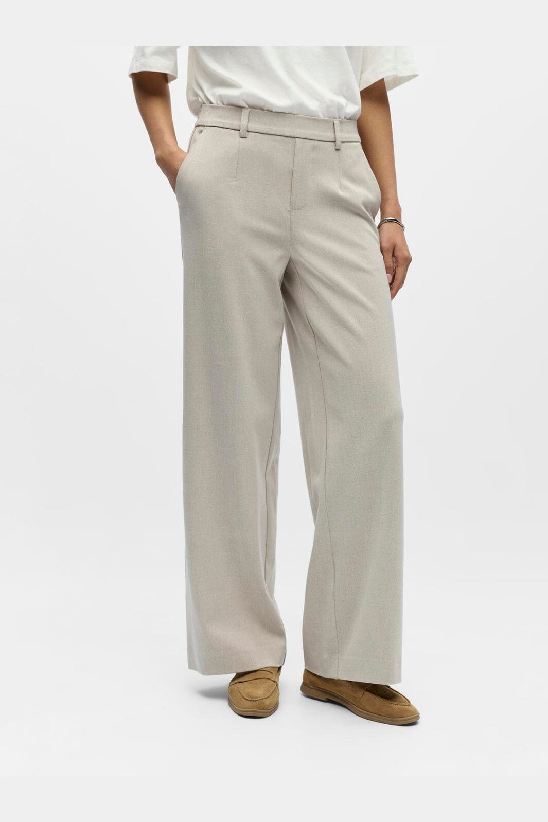 Object - Objlisa Wide Pant - 4932609 Humus Melange