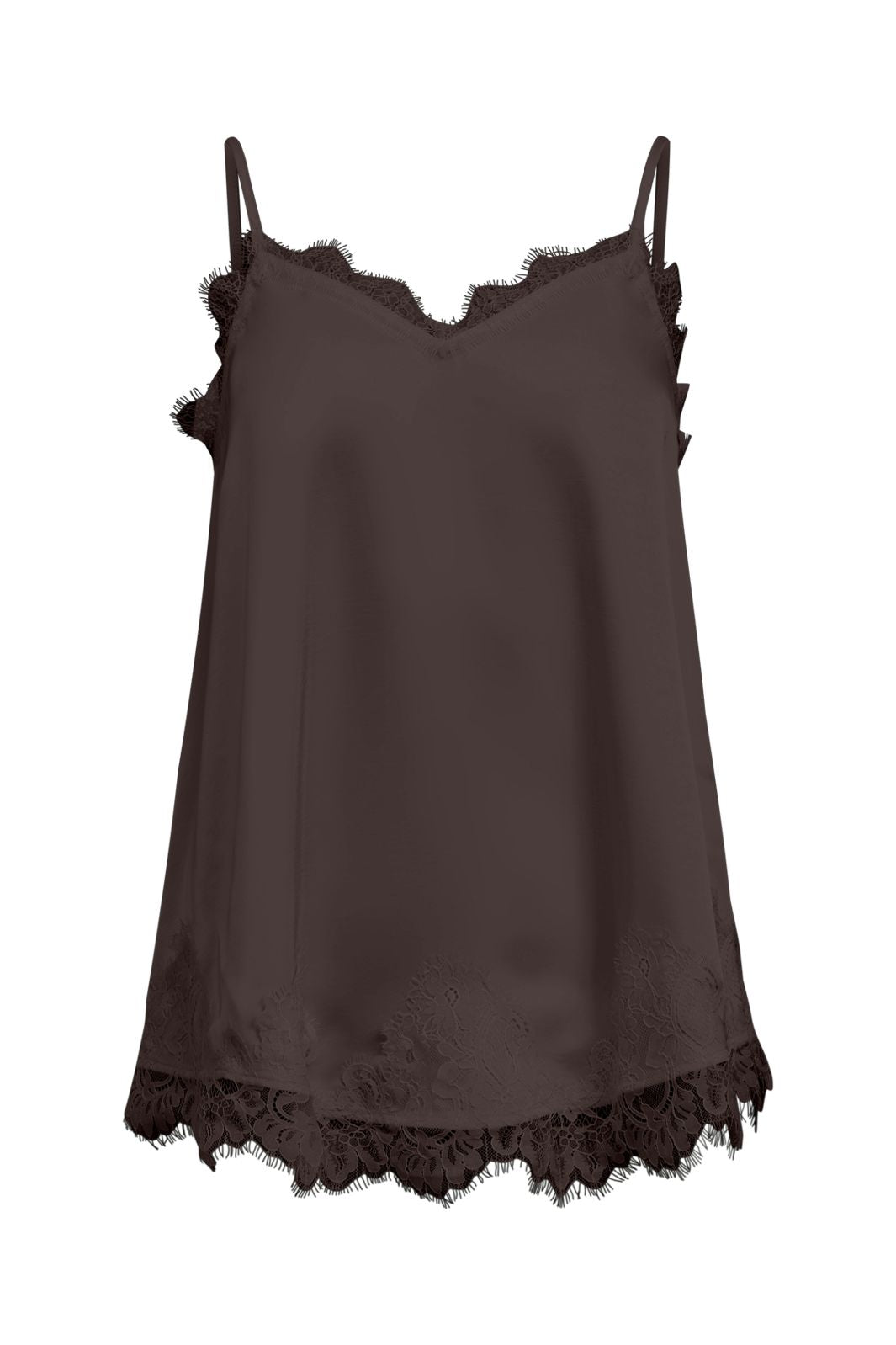 Object - Objnaline Reg Slip Lace Top Vip 26 - 5093665 Seal Brown