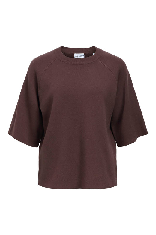 Object - Objreynard 2/4 Knit Pullover - 5103933 Seal Brown