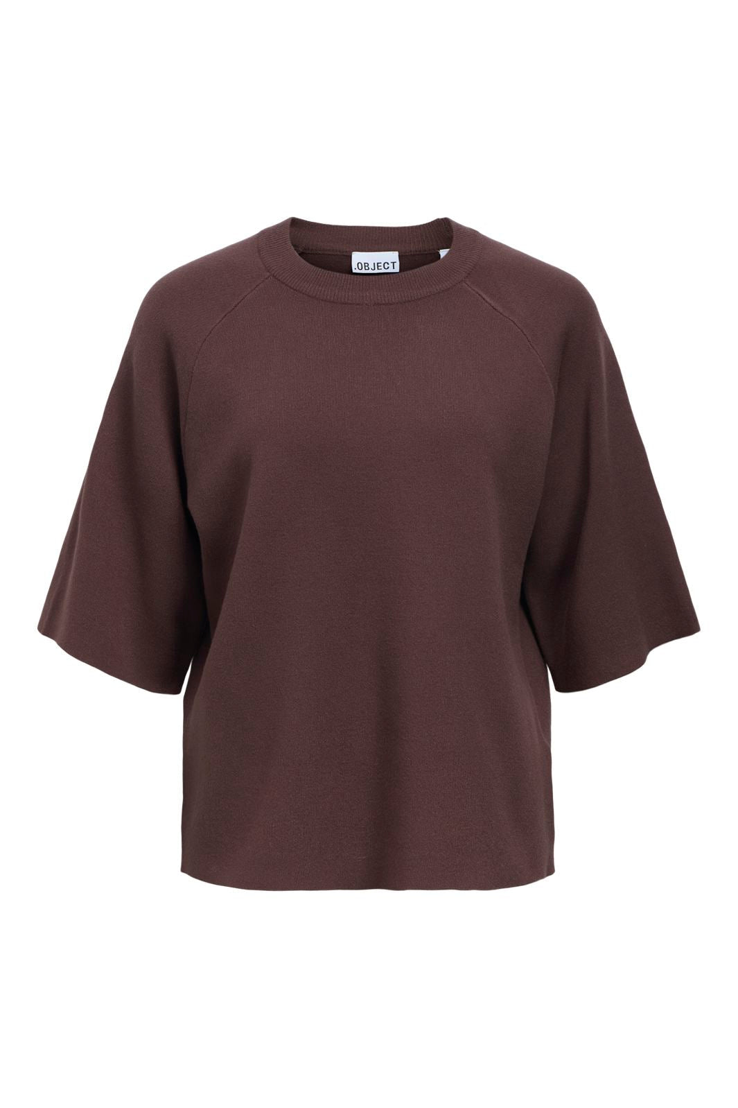 Object - Objreynard 2/4 Knit Pullover - 5103933 Seal Brown
