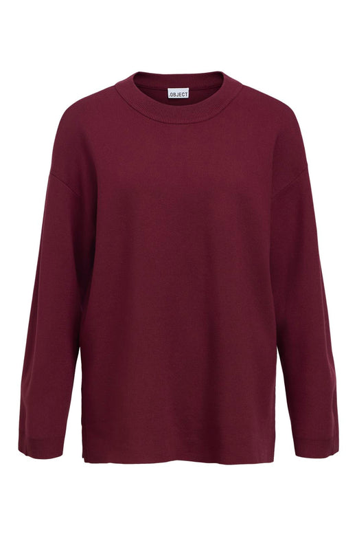 Object - Objreynard L/S Lo Knit Pullover - 5049322 Windsor Wine