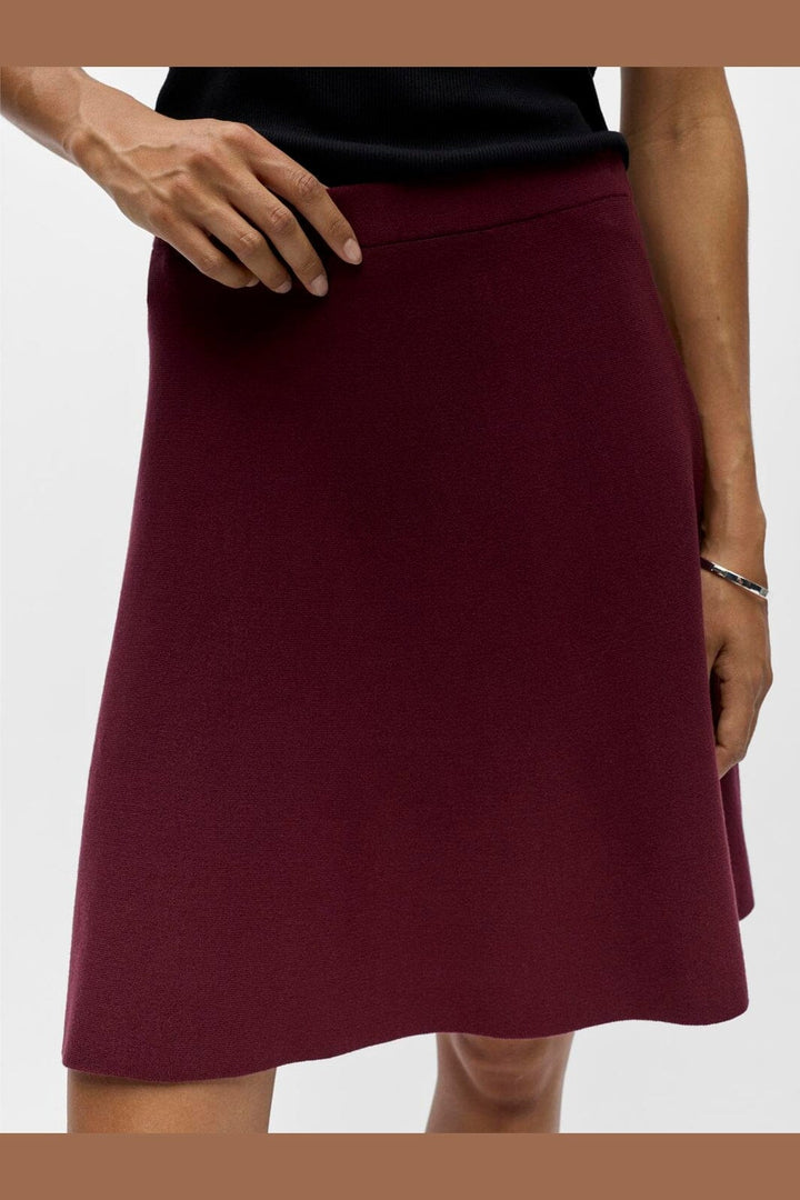 Object - Objreynard Short Knit Skirt - 5131844 Windsor Wine