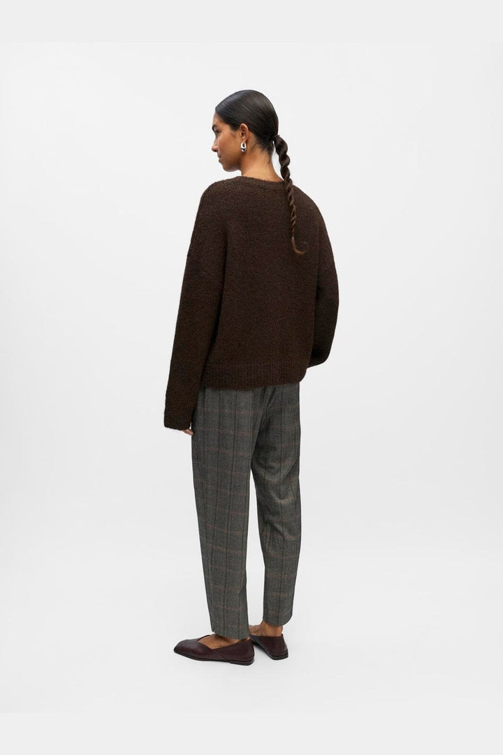 Object - Objsaggia Ls Lo Pullover - 4872679 Seal Brown Melange