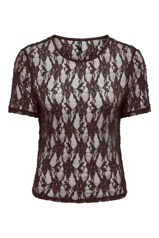 Only - Onlalba S/S Lace Top - 5170296 Seal Brown