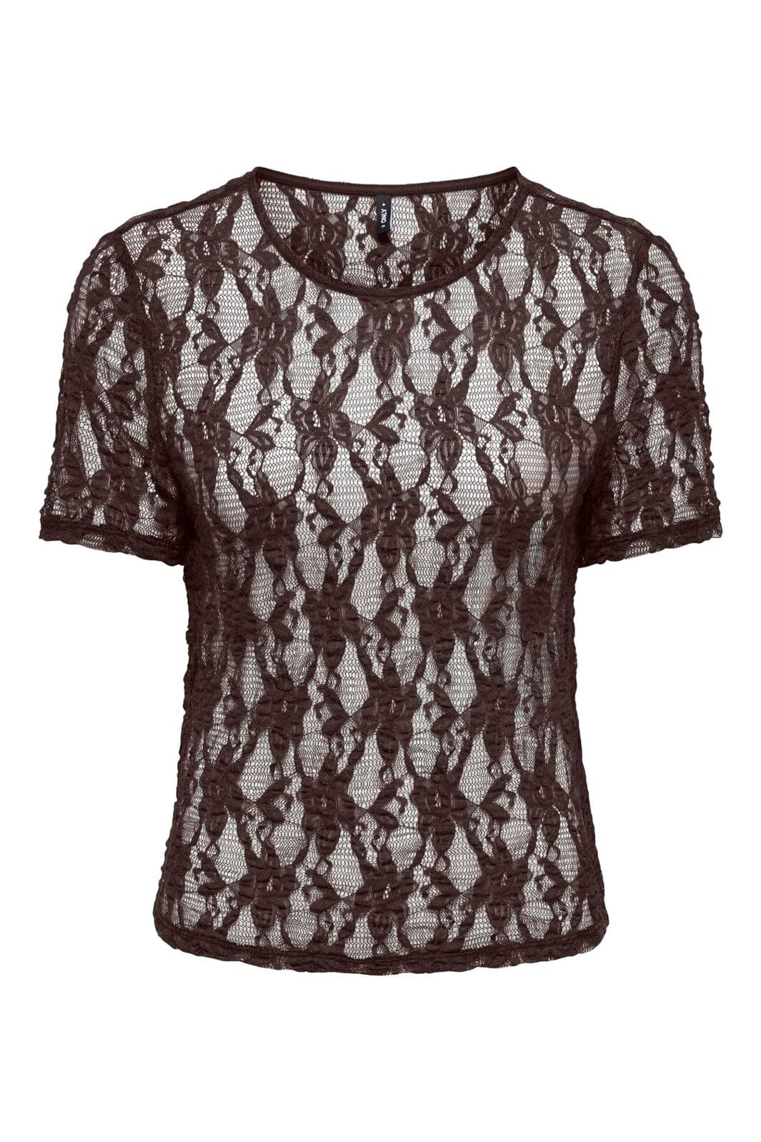 Only - Onlalba S/S Lace Top - 5170296 Seal Brown