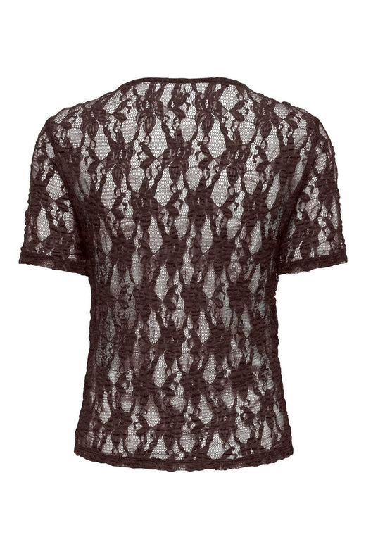 Only - Onlalba S/S Lace Top - 5170296 Seal Brown