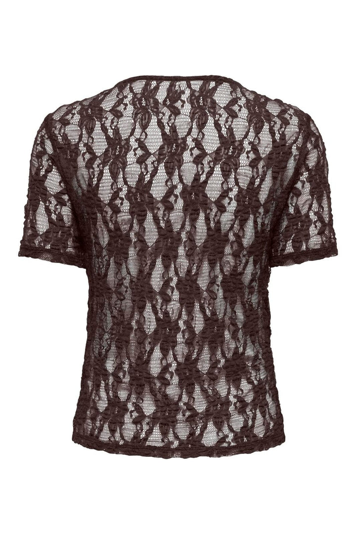 Only - Onlalba S/S Lace Top - 5170296 Seal Brown