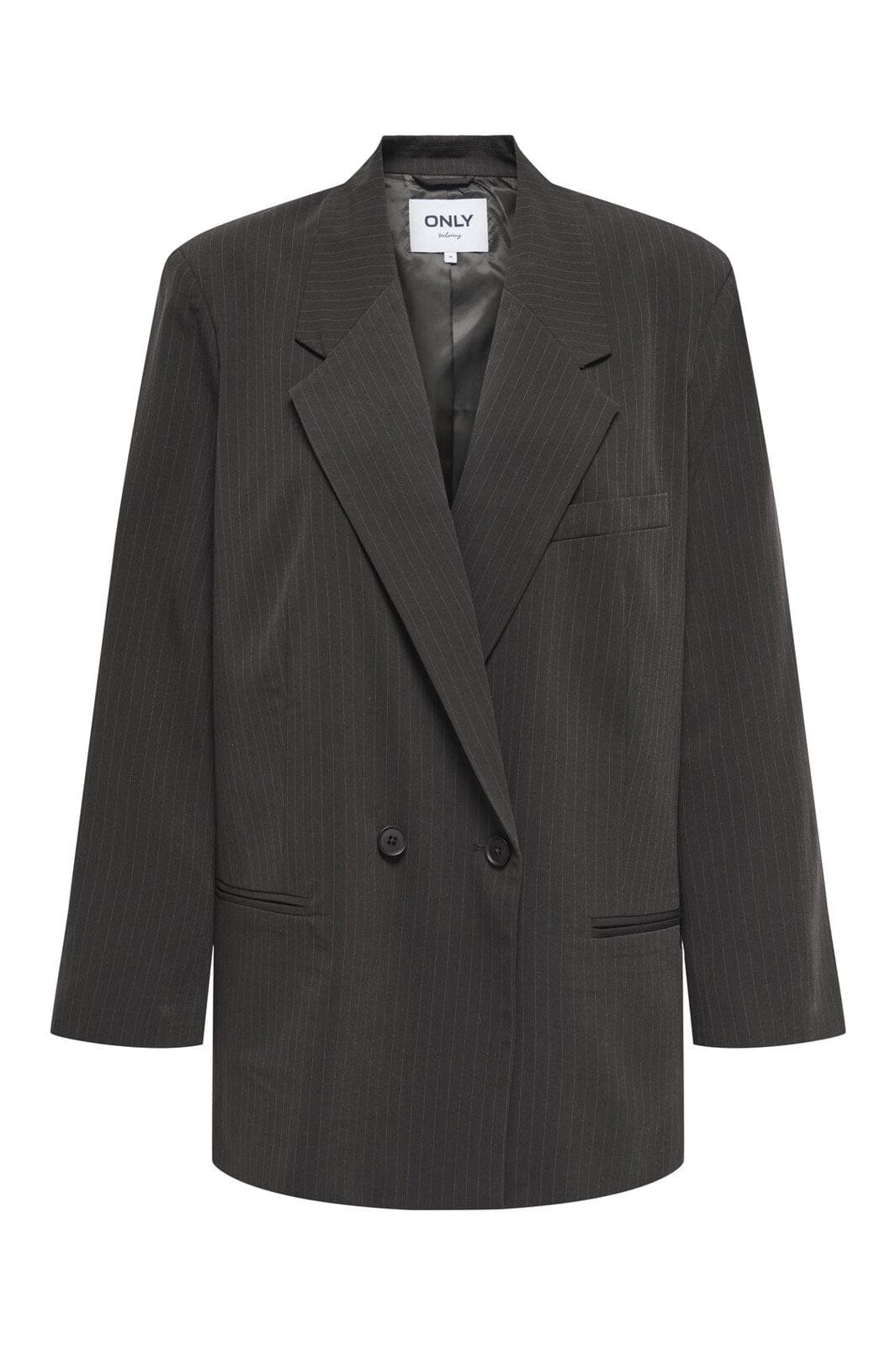 Only - Onlalden Life L/S Ovs Pinstri Blazer Tlr - 4841175 Mole W. Pinstripe