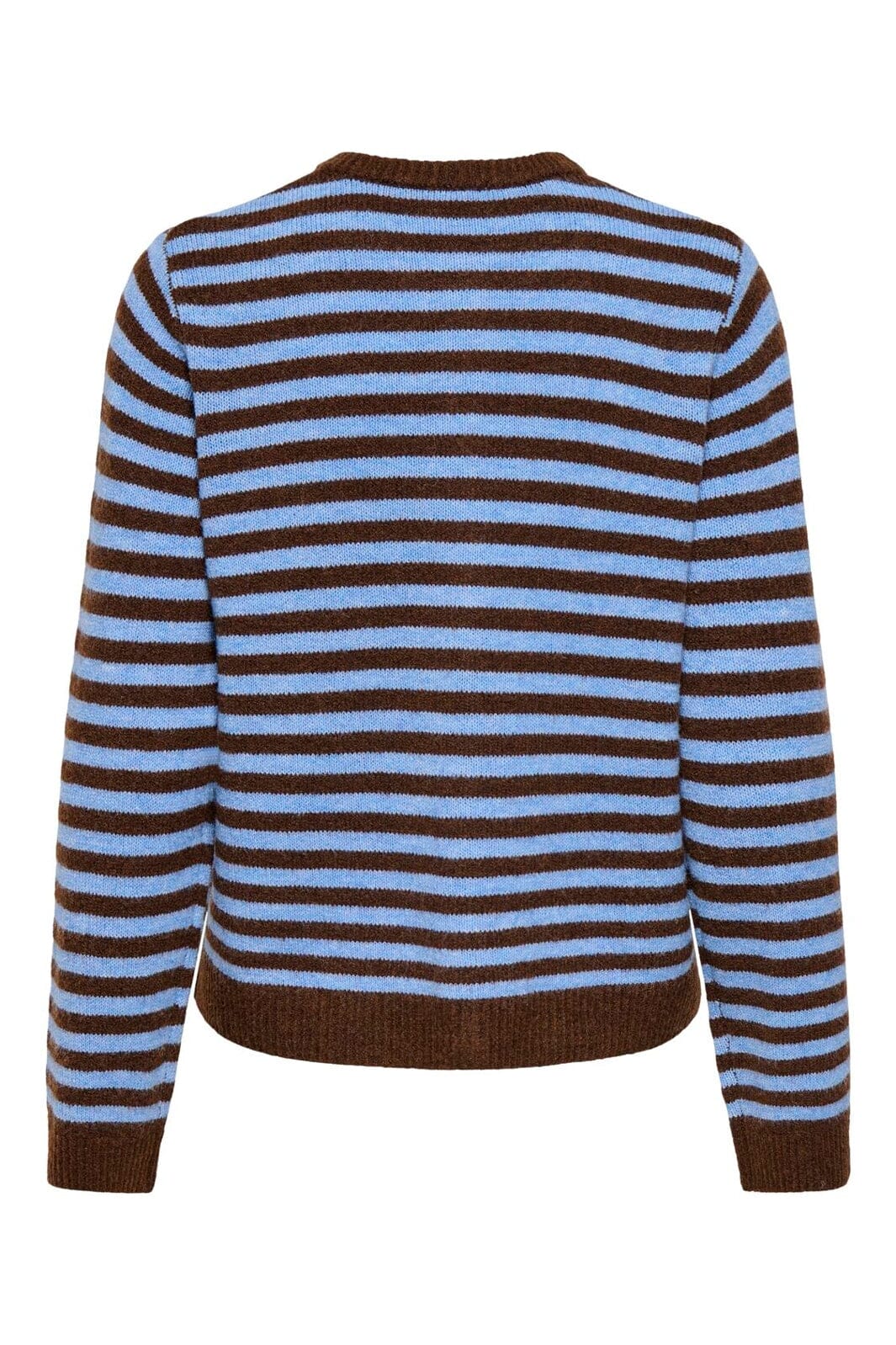 Only - Onlalivia Ls O-Neck Stripe Cardi Knt - 5147496 Coffee Bean Cashmere Blue/Melange