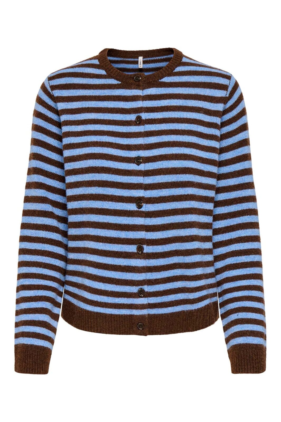 Only - Onlalivia Ls O-Neck Stripe Cardi Knt - 5147496 Coffee Bean Cashmere Blue/Melange