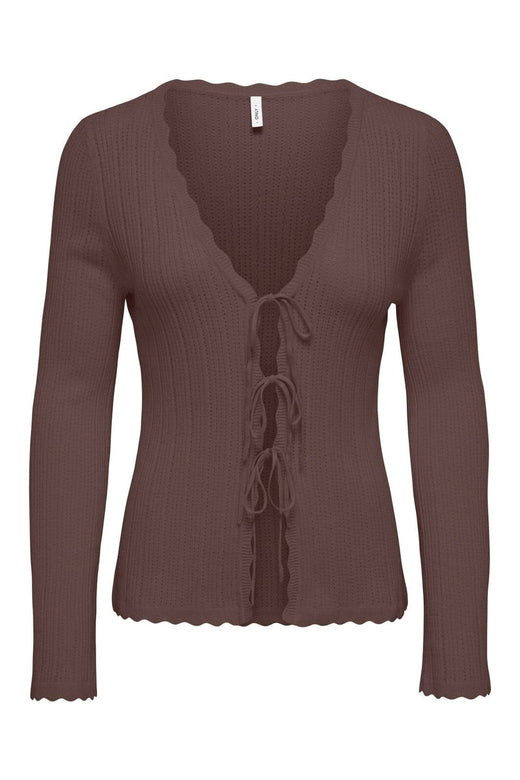 Only - Onlarona Ls V-Neck Struc Cardigan Cc Knt - 5082605 Chocolate Martini