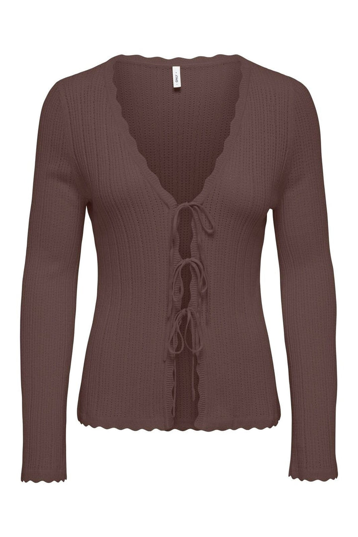 Only - Onlarona Ls V-Neck Struc Cardigan Cc Knt - 5082605 Chocolate Martini