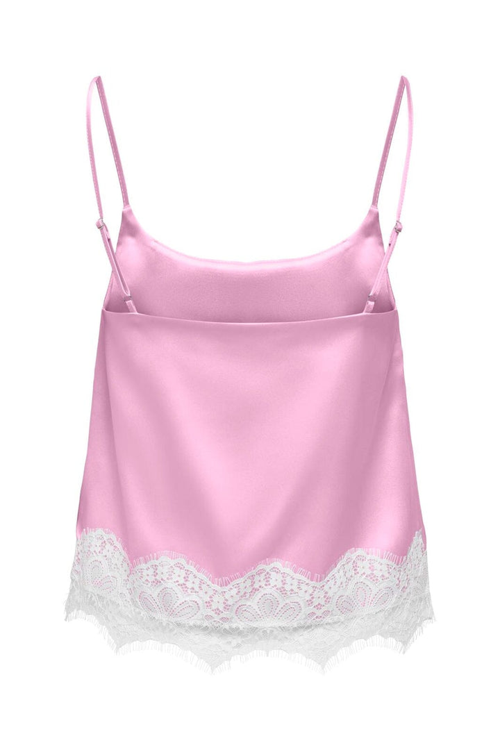 Only - Onlbella Satin Lace Detail Top - 5116487 Pirouette White Lace