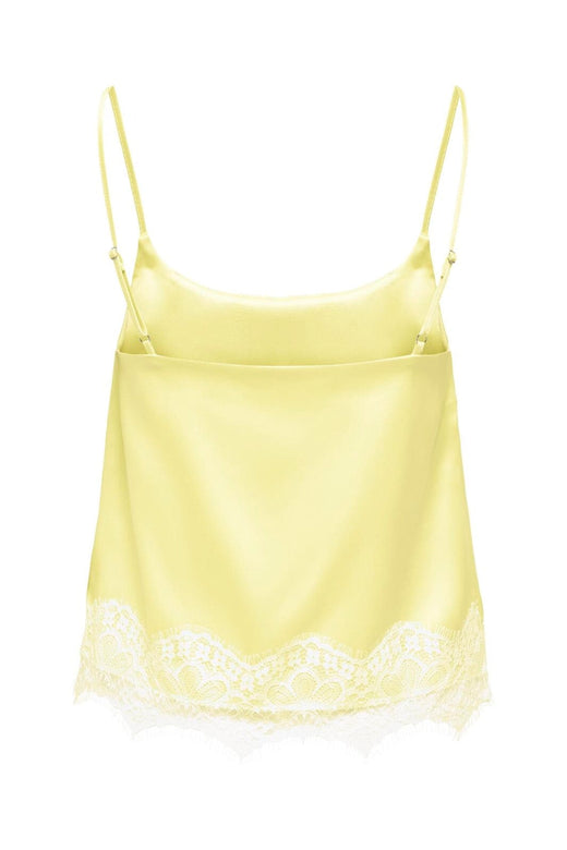 Only - Onlbella Satin Lace Detail Top - 5123155 Double Cream White Lace