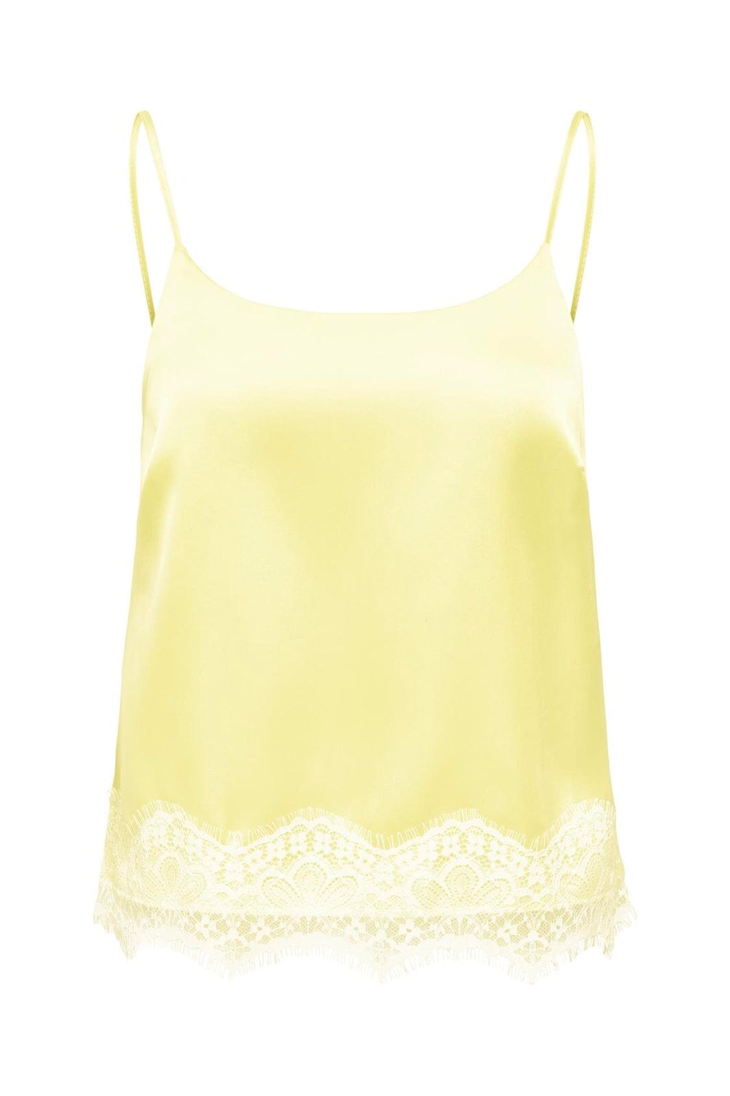Only - Onlbella Satin Lace Detail Top - 5123155 Double Cream White Lace