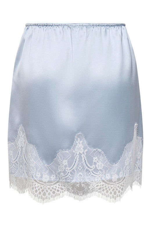 Only - Onlbella Short Satin Lace Skirt - 5128353 Niagara Mist White Lace
