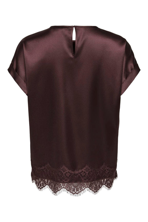 Only - Onlbella Ss Satin Lace Top - 5116500 Chocolate Torte Dtm Lace