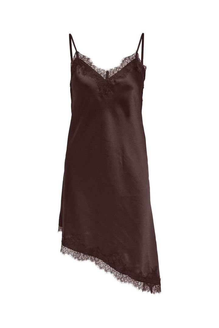 Only - Onlbella Strap Satin Lace Dress - 5182292 Coffee Bean
