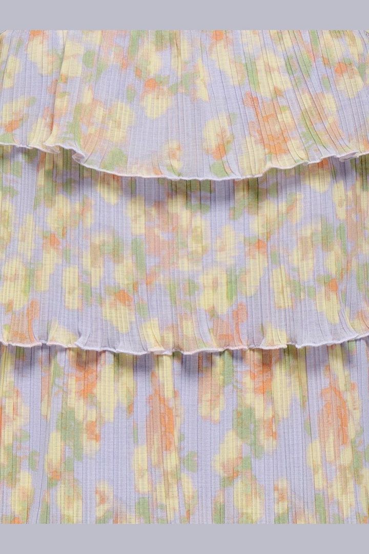 Only - Onlbelna S/L Frill Short Dress - 5110383 Sweet Lavender Blurry Flower