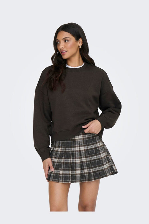 Only - Onlbest L/S Crew Neck Swt - 4807234 Chocolate Torte