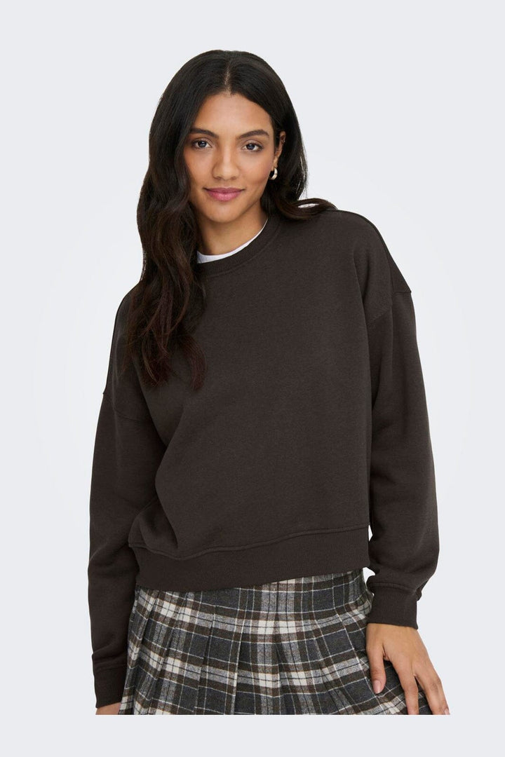 Only - Onlbest L/S Crew Neck Swt - 4807234 Chocolate Torte