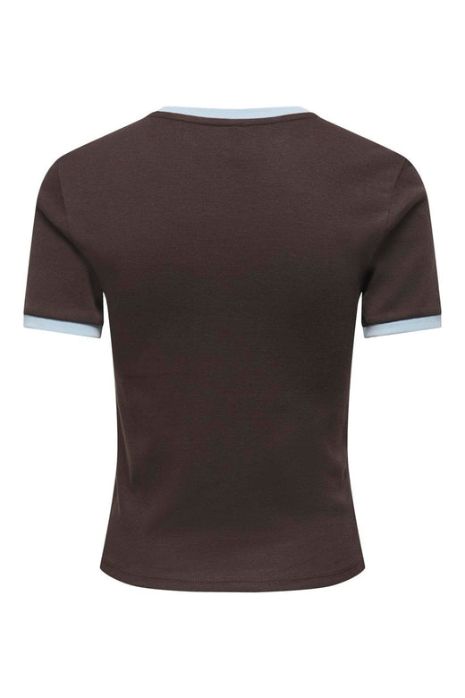 Only - Onlbina S/S Short Top Solid - 5189714 Chocolate Torte Cashmere Contrast