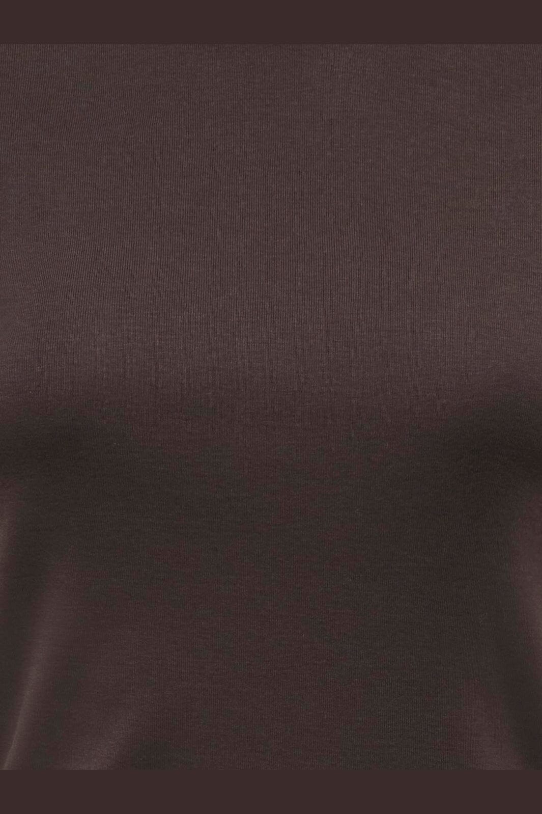 Only - Onlbina S/S Short Top Solid - 5189714 Chocolate Torte Cashmere Contrast