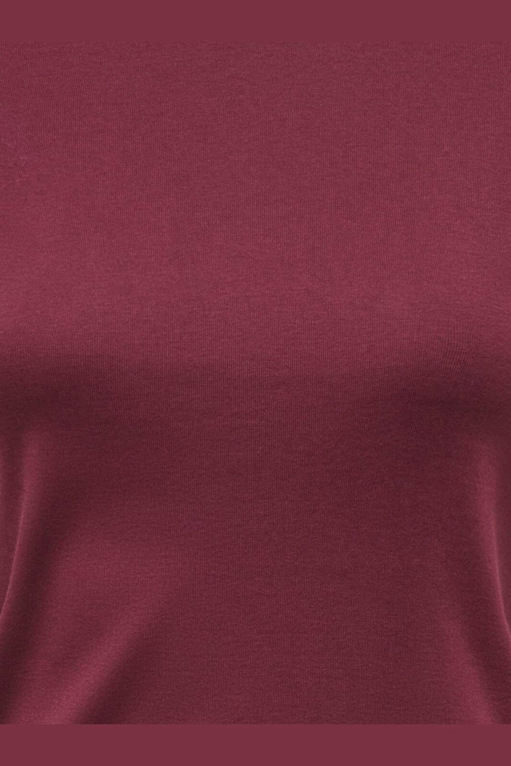 Only - Onlbina S/S Short Top Solid - 5189718 Windsor Wine Biscotfi Contrast