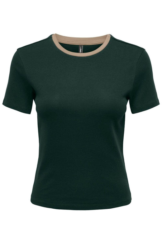 Only - Onlbina S/S Short Top Solid - 5209941 Scarab Biscotfi Contrast