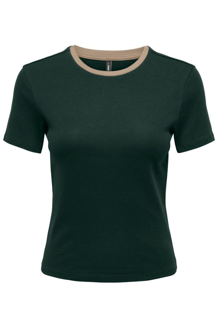 Only - Onlbina S/S Short Top Solid - 5209941 Scarab Biscotfi Contrast
