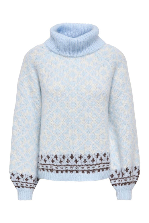 Only - Onlcaro Ls Rollneck Cc Knt - 5026023 Cashmere Blue Bitch/Coffee Bean