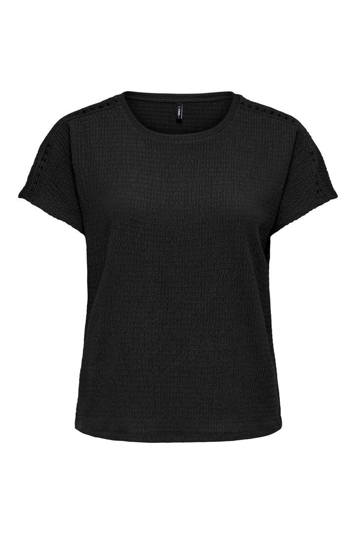 Only - Onldebbie S/S Detail Top Cc - 5101392 Black