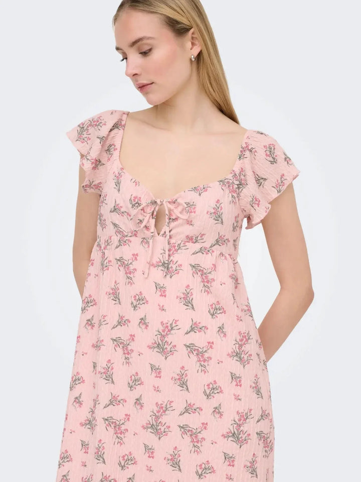 Only - Onldua Frill Sleeve Dress - 5065813 Pale Lilac (Cindy) Floral Laurel Whreat Kjoler 