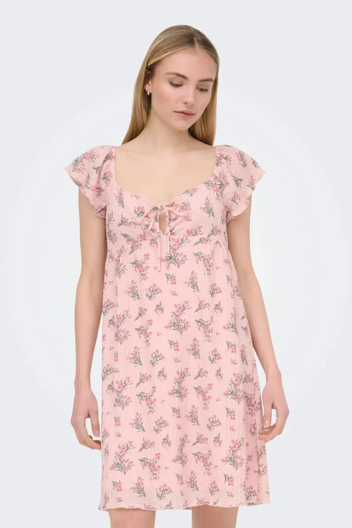 Only - Onldua Frill Sleeve Dress - 5065813 Pale Lilac (Cindy) Floral Laurel Whreat Kjoler 