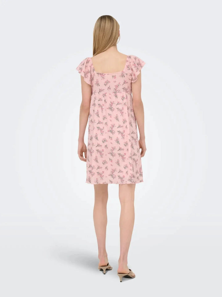 Only - Onldua Frill Sleeve Dress - 5065813 Pale Lilac (Cindy) Floral Laurel Whreat Kjoler 