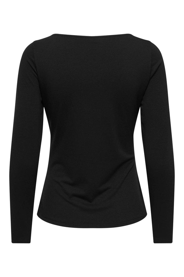 Only - Onlelena L/S Boatneck Metal Top - 5085416 Black Silver Charm